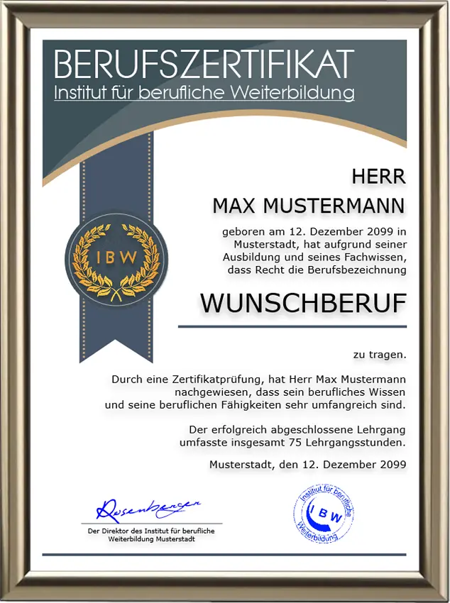 Berufszertifikat kaufen legal