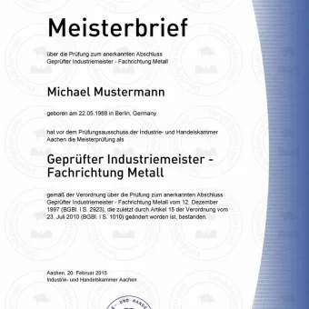IHK Meisterbrief kaufen